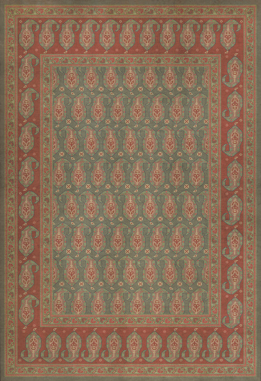 Persian Bazaar - Kintala - Mora 52x76 Vintage Vinyl Floorcloth