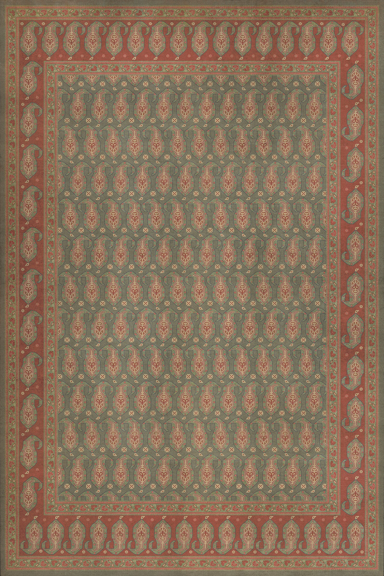 Persian Bazaar - Kintala - Mora 72x108 Vintage Vinyl Floorcloth