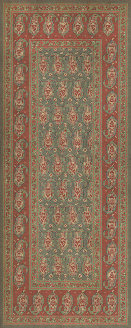 Persian Bazaar - Kintala - Mora 36x90 Vintage Vinyl Floorcloth