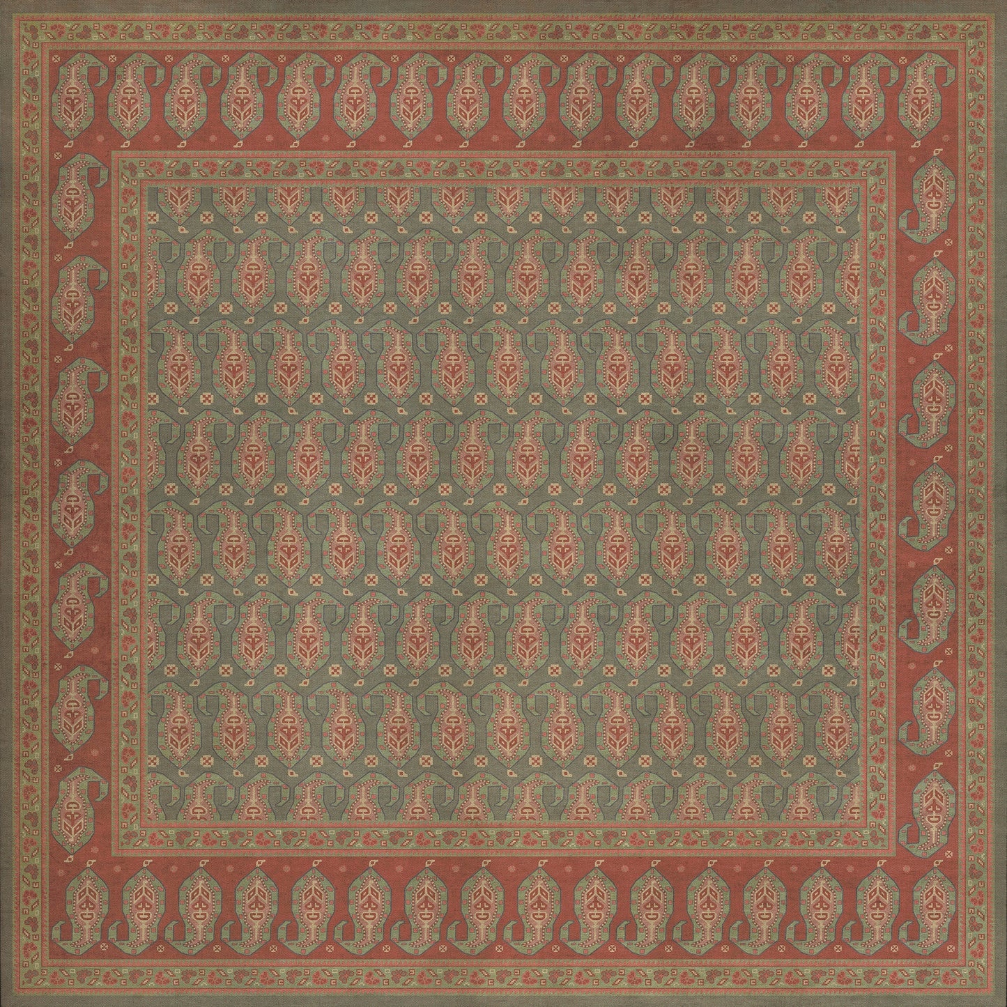 Persian Bazaar - Kintala - Mora 72x72 Vintage Vinyl Floorcloth