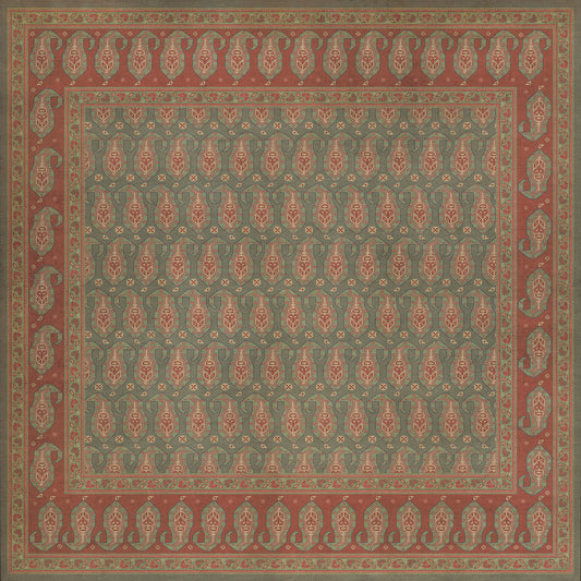 Persian Bazaar - Kintala - Mora 72x72 Vintage Vinyl Floorcloth