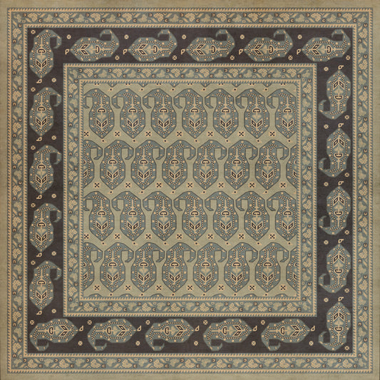 Persian Bazaar - Kintala - Nivasi 48x48 Vintage Vinyl Floorcloth