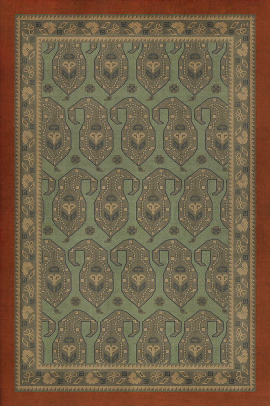Persian Bazaar - Kintala - Nuri 20x30 Vintage Vinyl Floorcloth