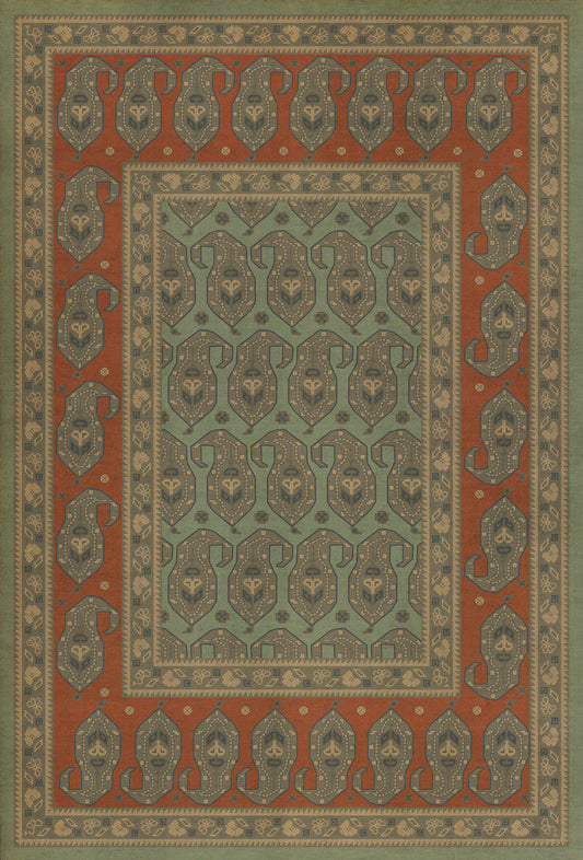 Persian Bazaar - Kintala - Nuri 38x56 Vintage Vinyl Floorcloth