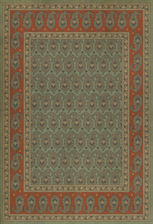 Persian Bazaar - Kintala - Nuri 52x76 Vintage Vinyl Floorcloth