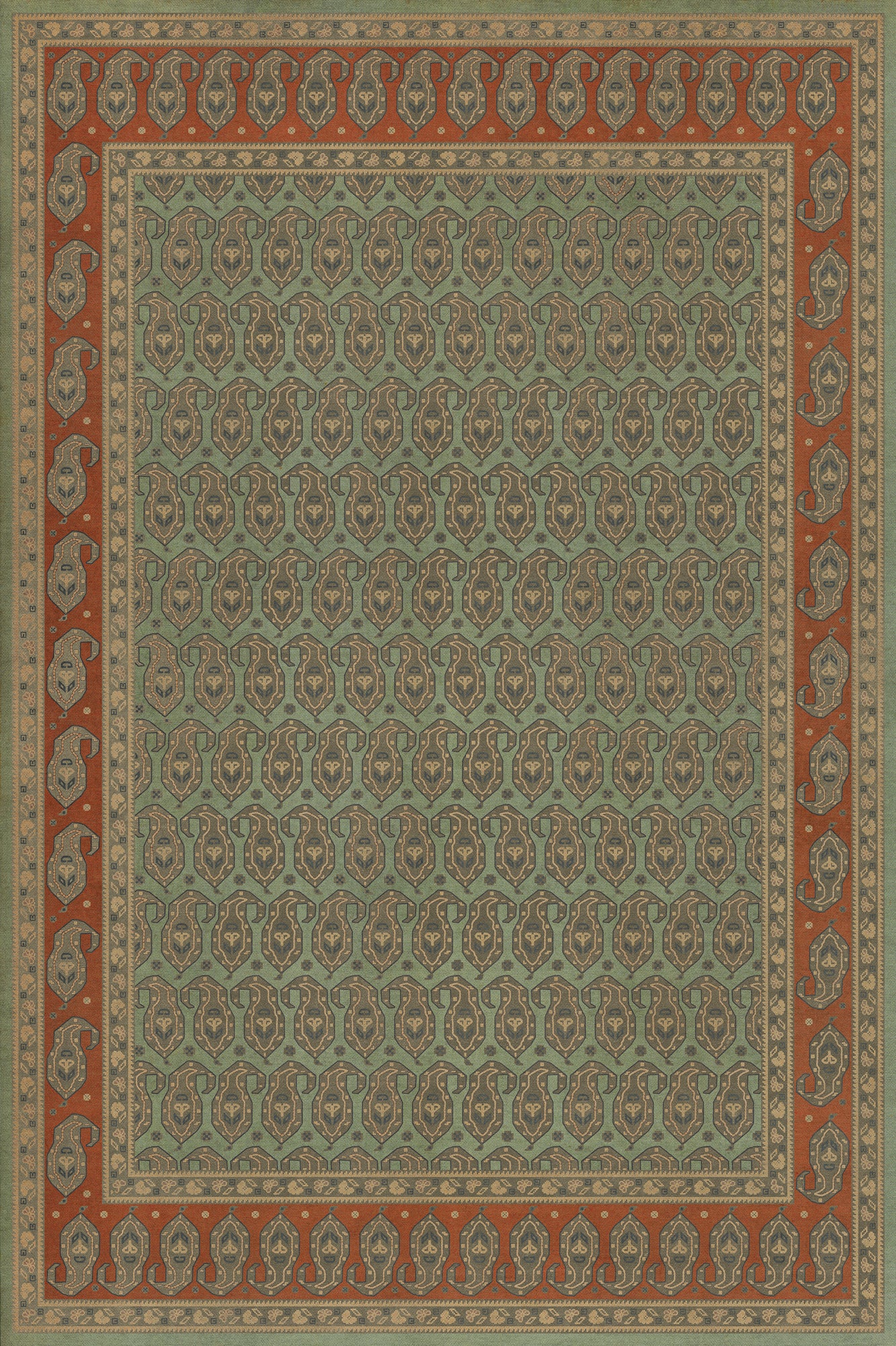Persian Bazaar - Kintala - Nuri 72x108 Vintage Vinyl Floorcloth