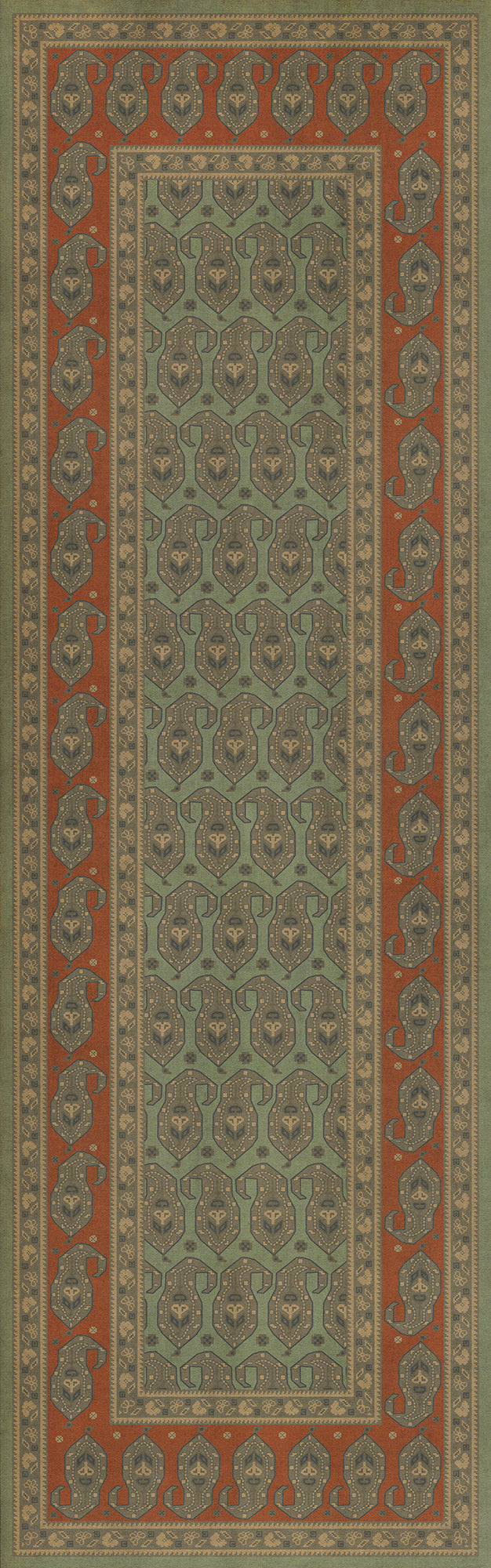Persian Bazaar - Kintala - Nuri 36x115 Vintage Vinyl Floorcloth