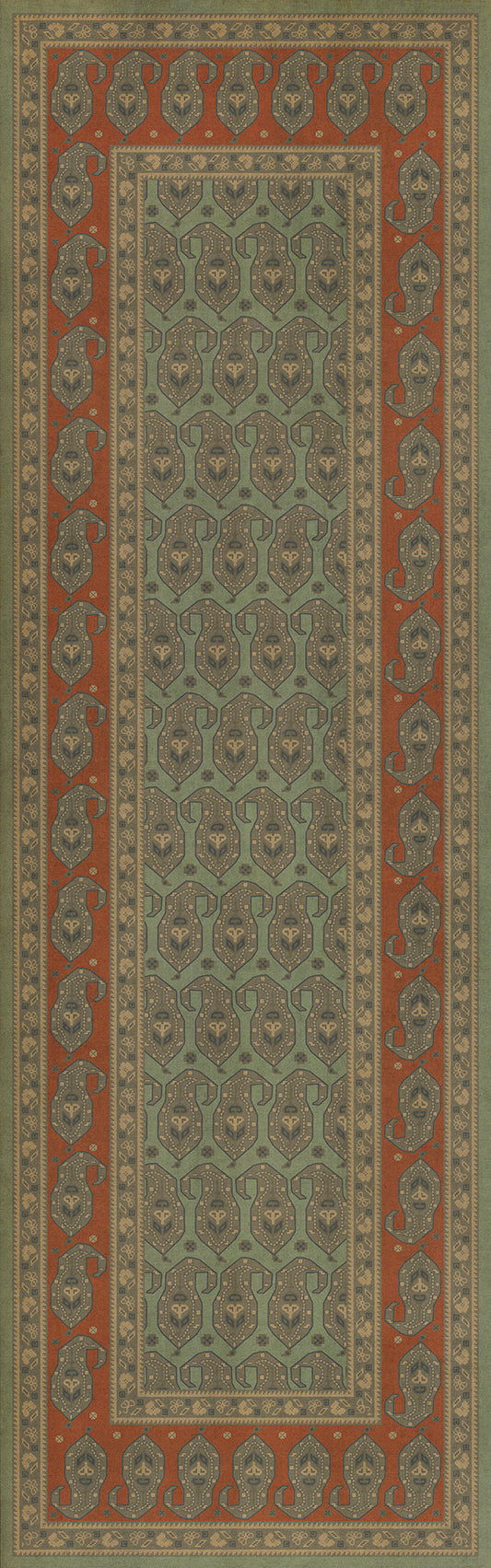 Persian Bazaar - Kintala - Nuri 36x115 Vintage Vinyl Floorcloth