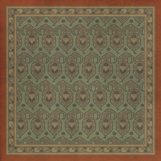 Persian Bazaar - Kintala - Nuri 36x36 Vintage Vinyl Floorcloth