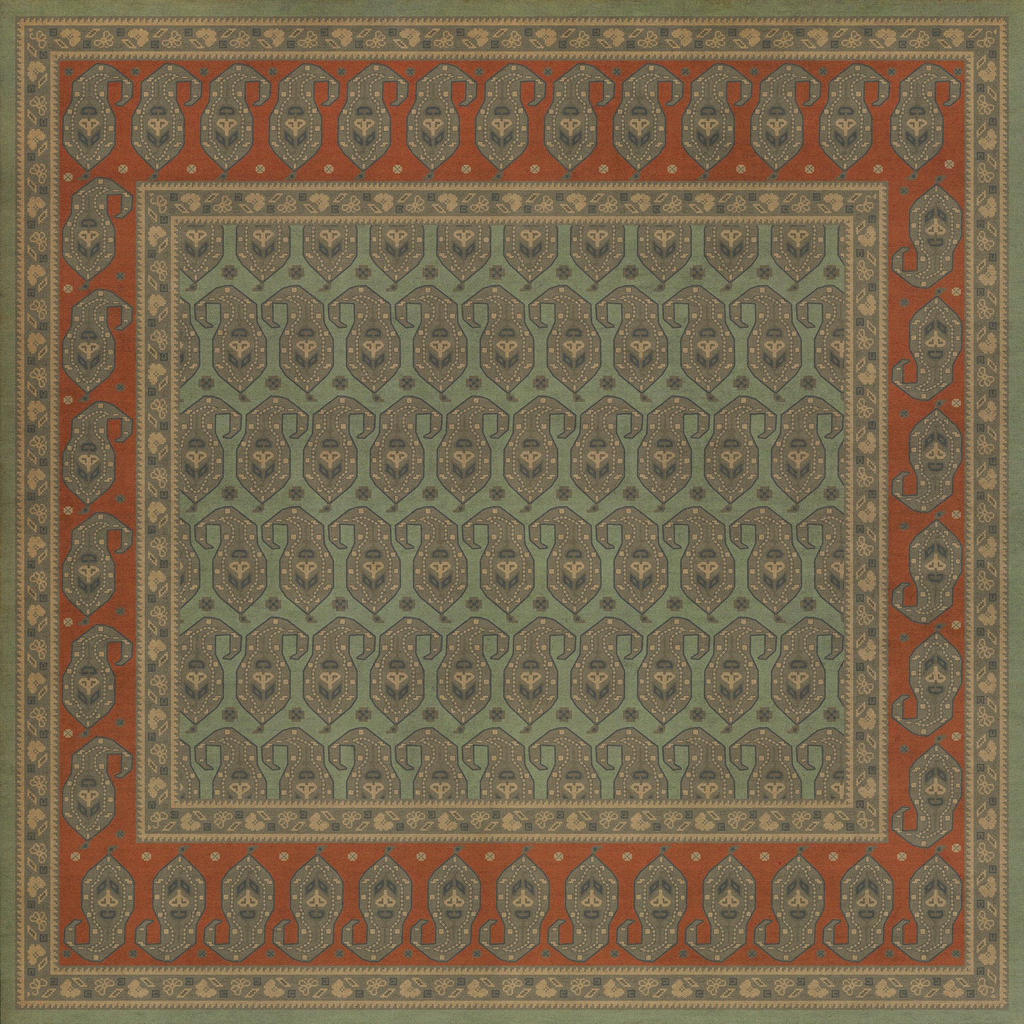 Persian Bazaar - Kintala - Nuri 60x60 Vintage Vinyl Floorcloth