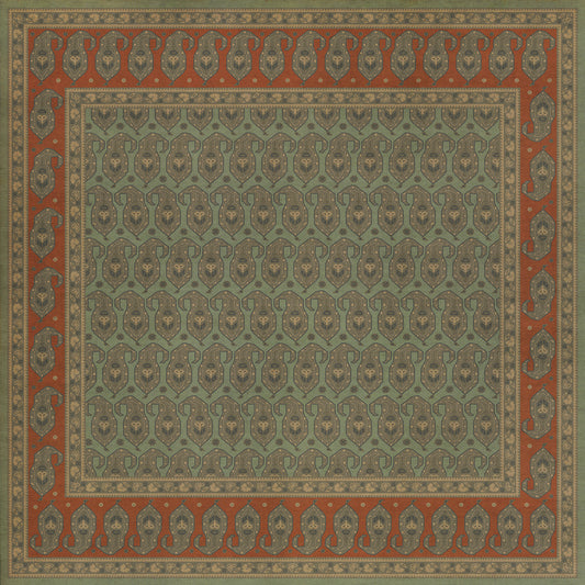 Persian Bazaar - Kintala - Nuri 72x72 Vintage Vinyl Floorcloth