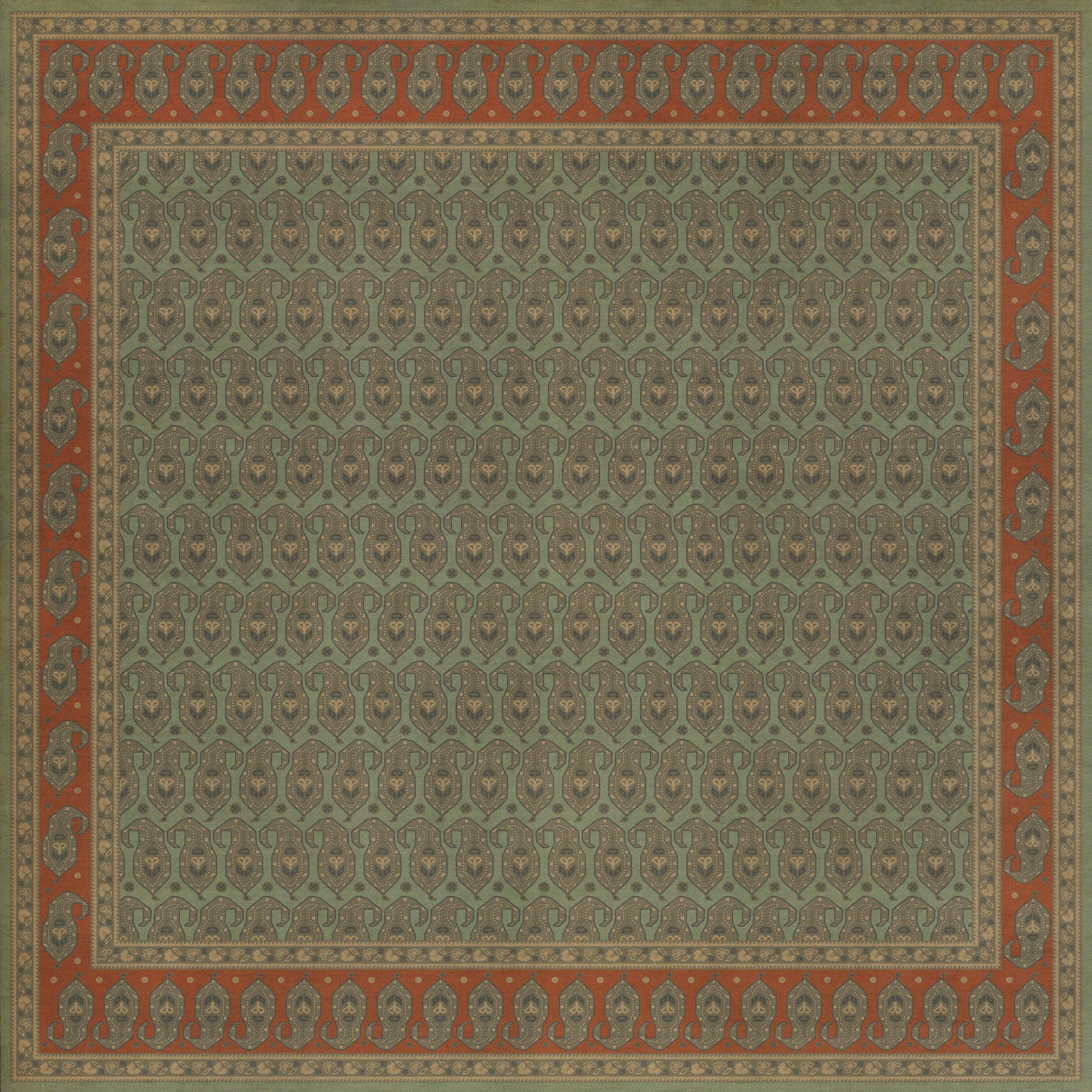 Persian Bazaar - Kintala - Nuri 96x96 Vintage Vinyl Floorcloth