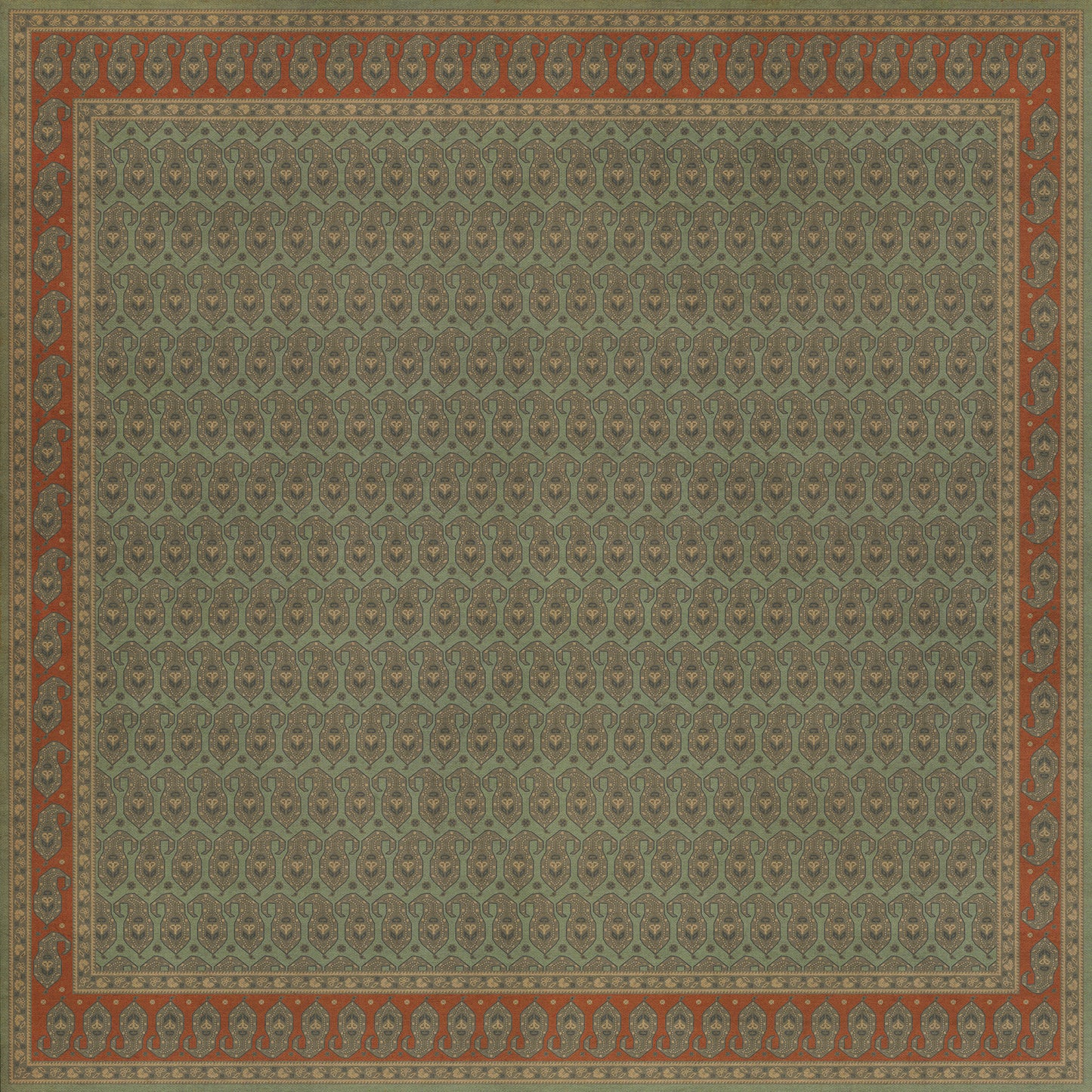 Persian Bazaar - Kintala - Nuri 120x120 Vintage Vinyl Floorcloth