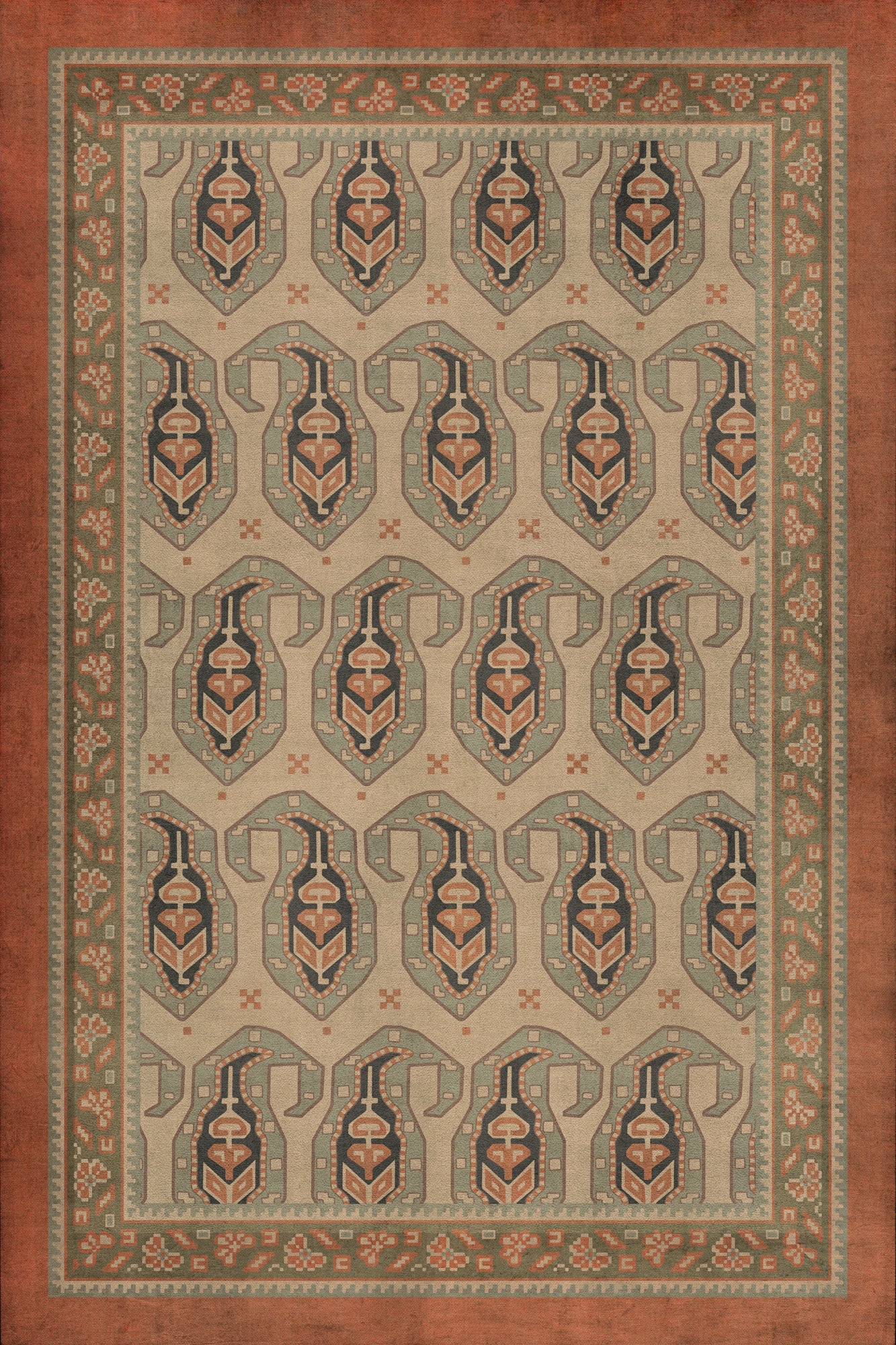 Persian Bazaar - Kintala - Rakli 20x30 Vintage Vinyl Floorcloth