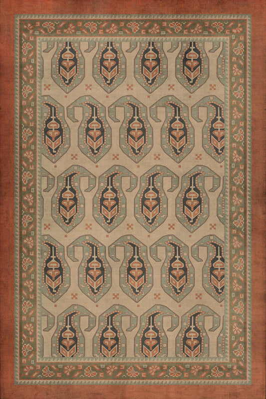 Persian Bazaar - Kintala - Rakli 20x30 Vintage Vinyl Floorcloth