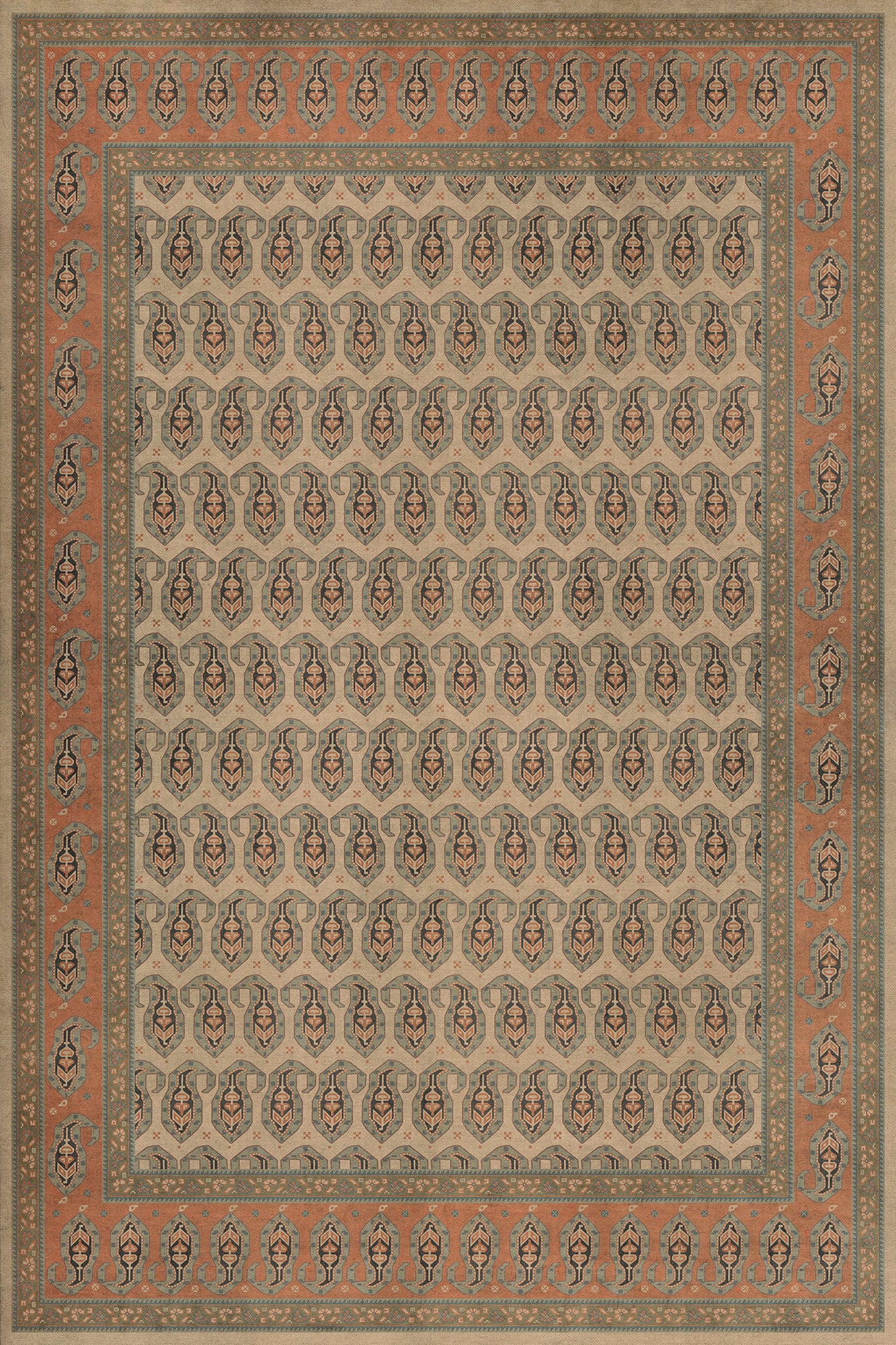 Persian Bazaar - Kintala - Rakli 72x108 Vintage Vinyl Floorcloth