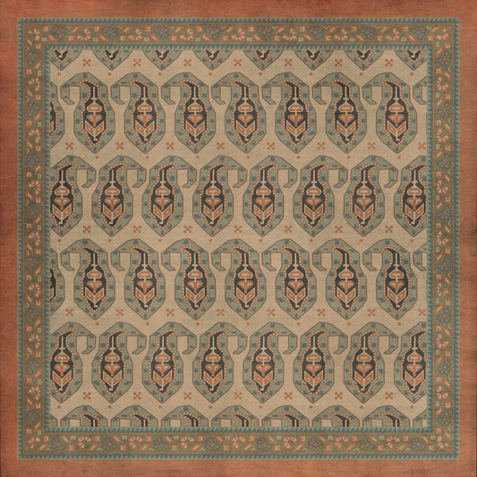 Persian Bazaar - Kintala - Rakli 36x36 Vintage Vinyl Floorcloth