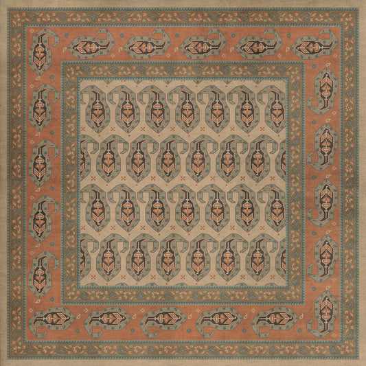 Persian Bazaar - Kintala - Rakli 48x48 Vintage Vinyl Floorcloth