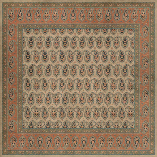 Persian Bazaar - Kintala - Rakli 72x72 Vintage Vinyl Floorcloth