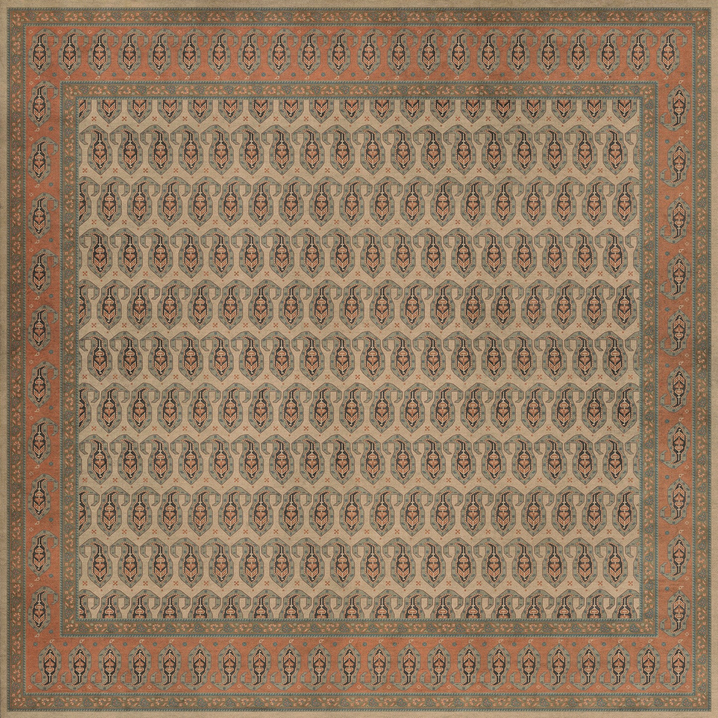 Persian Bazaar - Kintala - Rakli 96x96 Vintage Vinyl Floorcloth