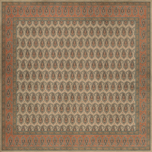 Persian Bazaar - Kintala - Rakli 96x96 Vintage Vinyl Floorcloth