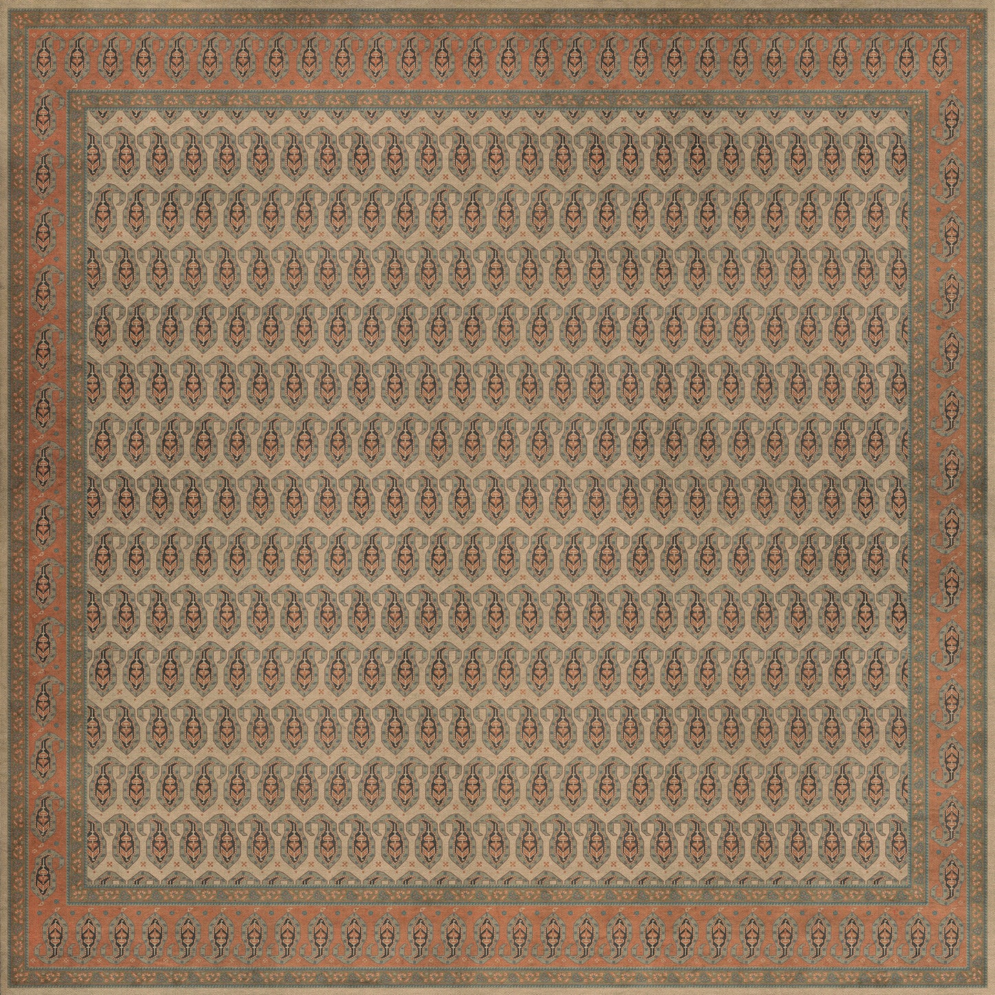 Persian Bazaar - Kintala - Rakli 120x120 Vintage Vinyl Floorcloth