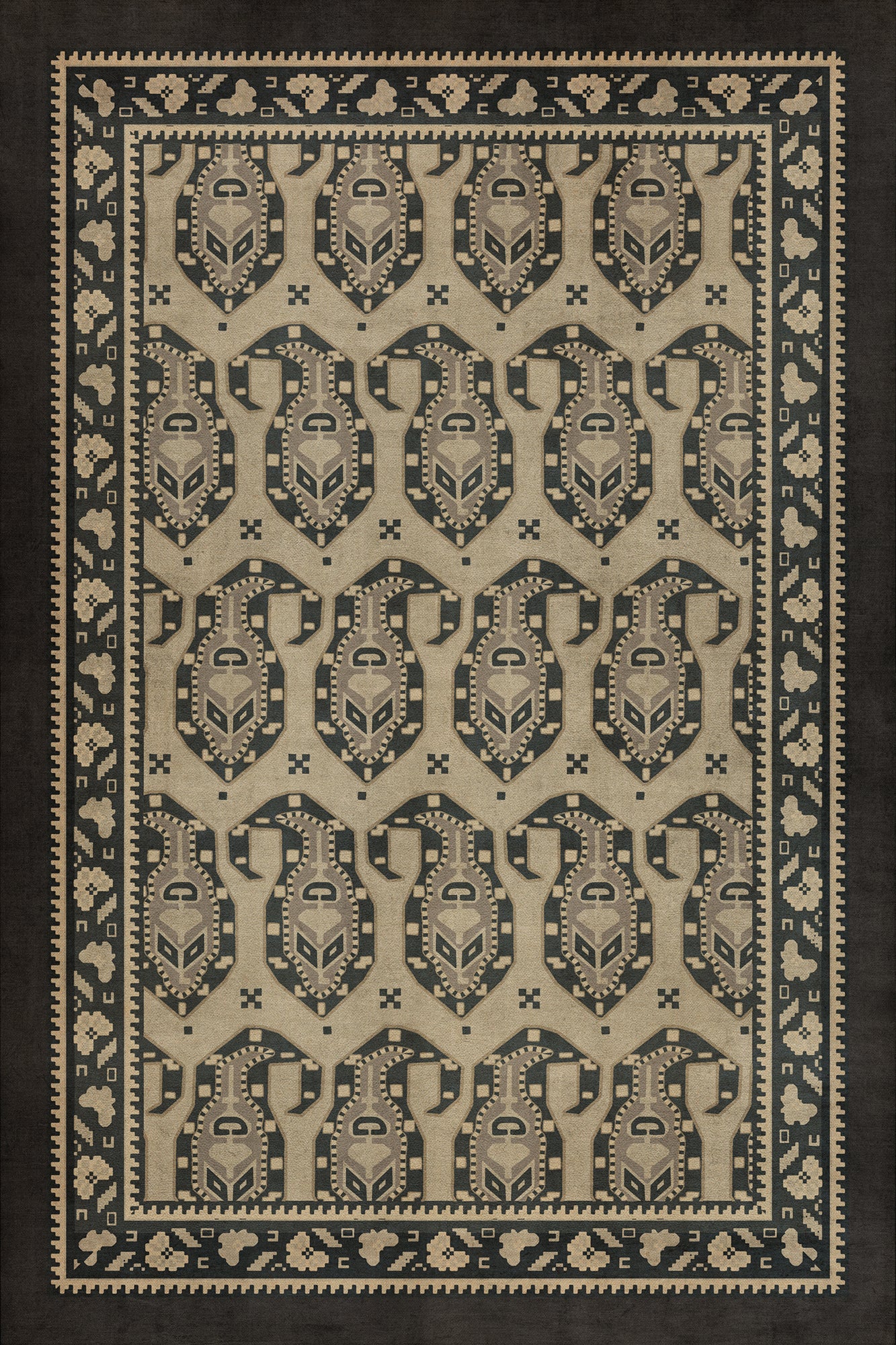 Persian Bazaar - Kintala - Spiuni 20x30 Vintage Vinyl Floorcloth