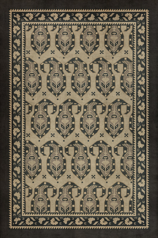 Persian Bazaar - Kintala - Spiuni 20x30 Vintage Vinyl Floorcloth