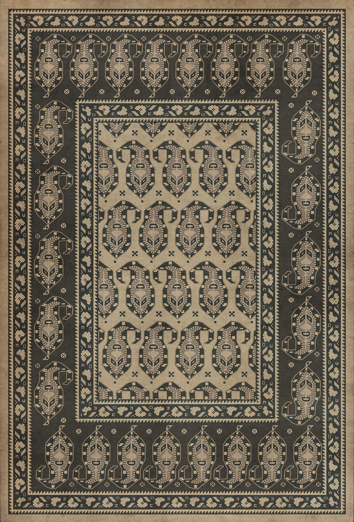 Persian Bazaar - Kintala - Spiuni 38x56 Vintage Vinyl Floorcloth