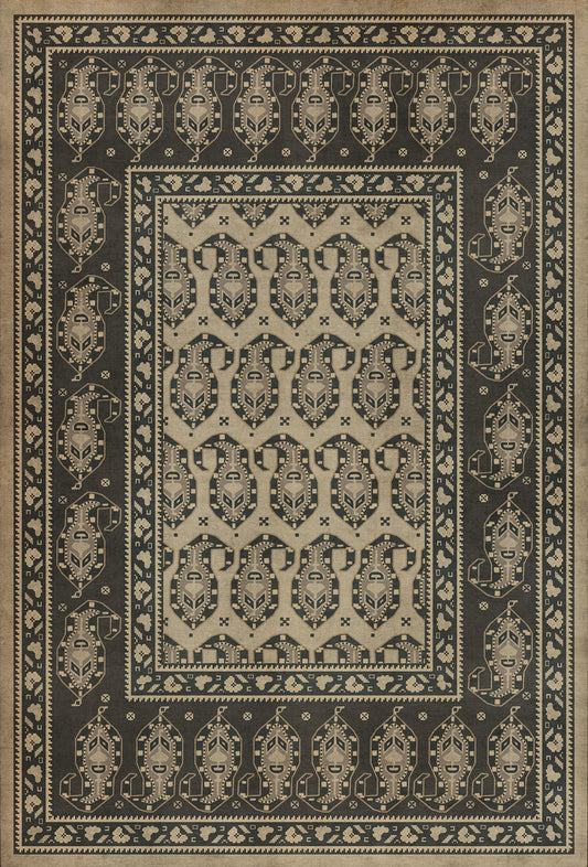Persian Bazaar - Kintala - Spiuni 38x56 Vintage Vinyl Floorcloth