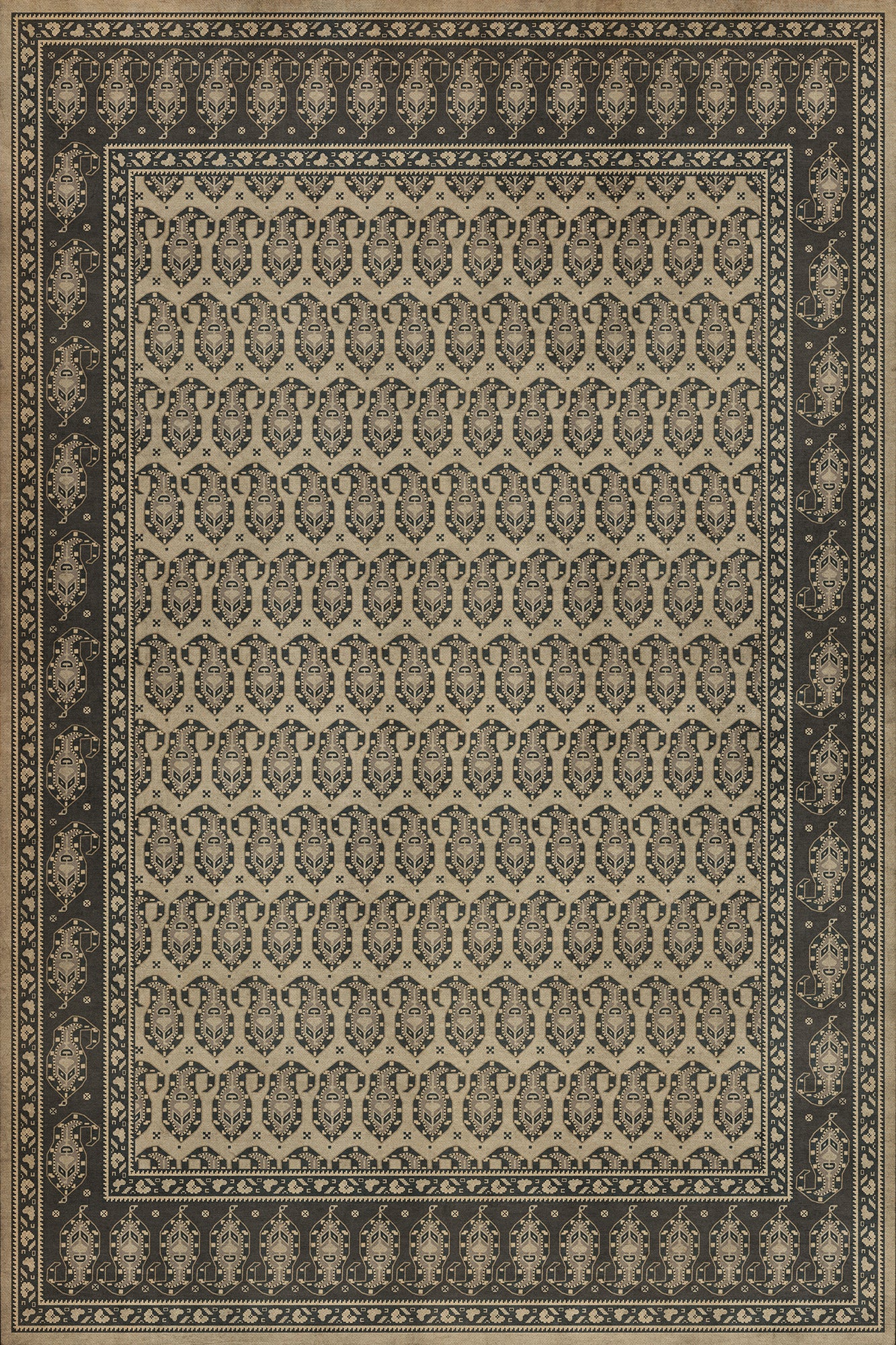 Persian Bazaar - Kintala - Spiuni 72x108 Vintage Vinyl Floorcloth