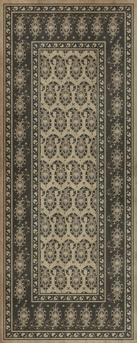 Persian Bazaar - Kintala - Spiuni 36x90 Vintage Vinyl Floorcloth