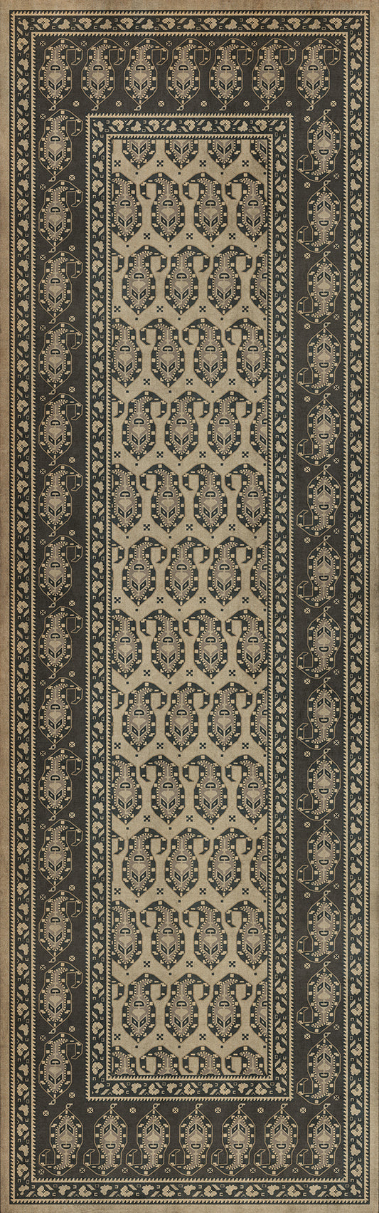 Persian Bazaar - Kintala - Spiuni 36x115 Vintage Vinyl Floorcloth