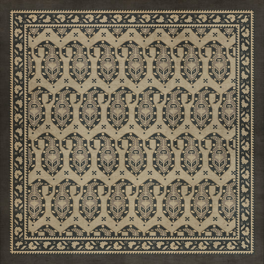 Persian Bazaar - Kintala - Spiuni 36x36 Vintage Vinyl Floorcloth