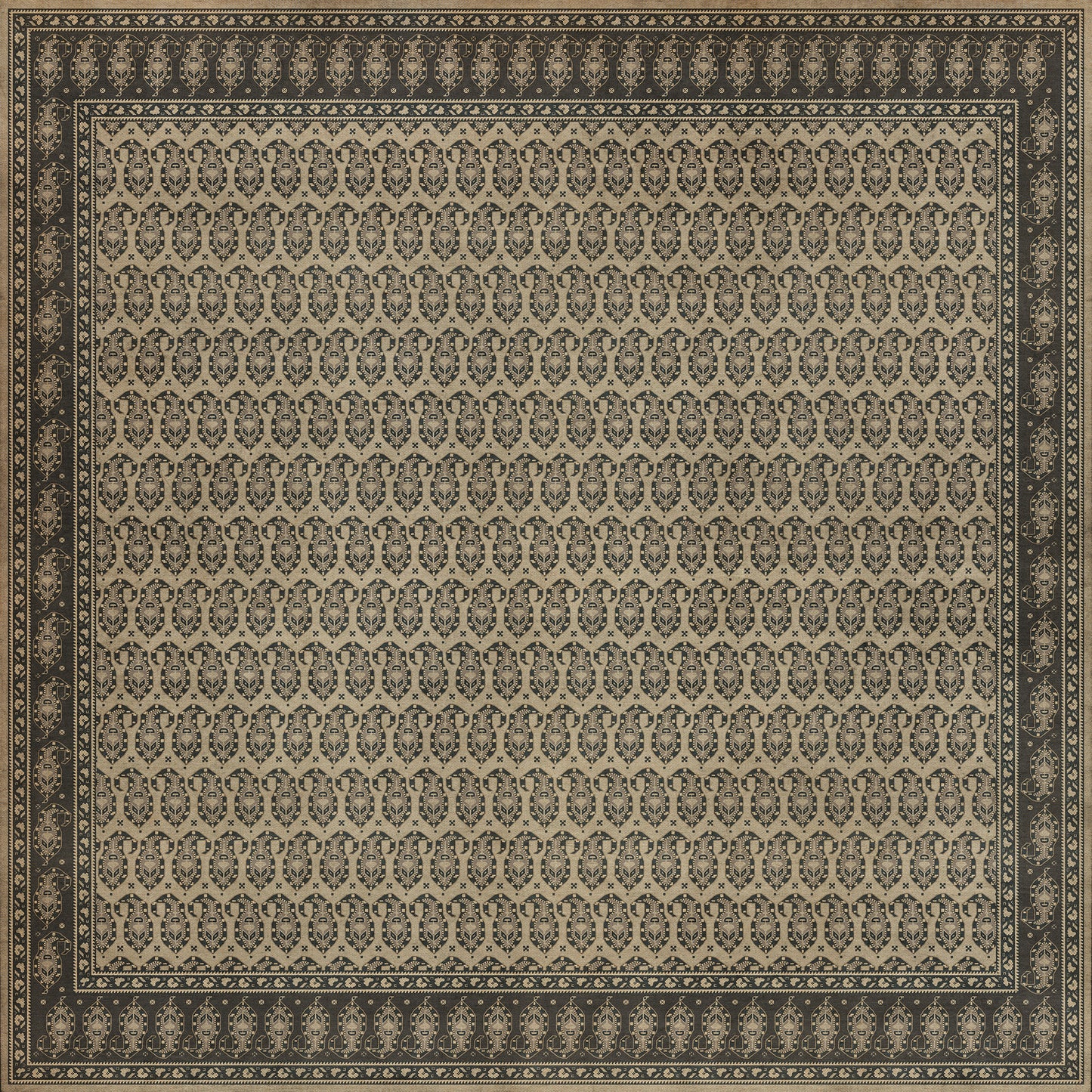 Persian Bazaar - Kintala - Spiuni 120x120 Vintage Vinyl Floorcloth