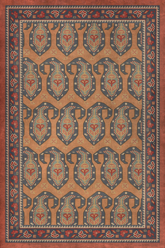 Persian Bazaar - Kintala - Svata 20x30 Vintage Vinyl Floorcloth