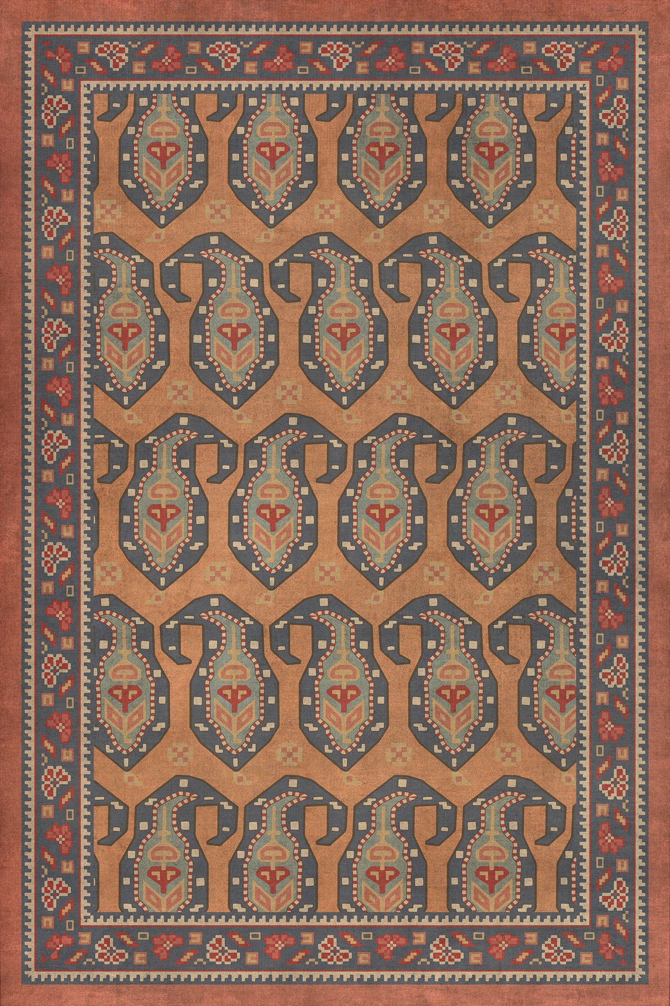 Persian Bazaar - Kintala - Svata 24x36 Vintage Vinyl Floorcloth