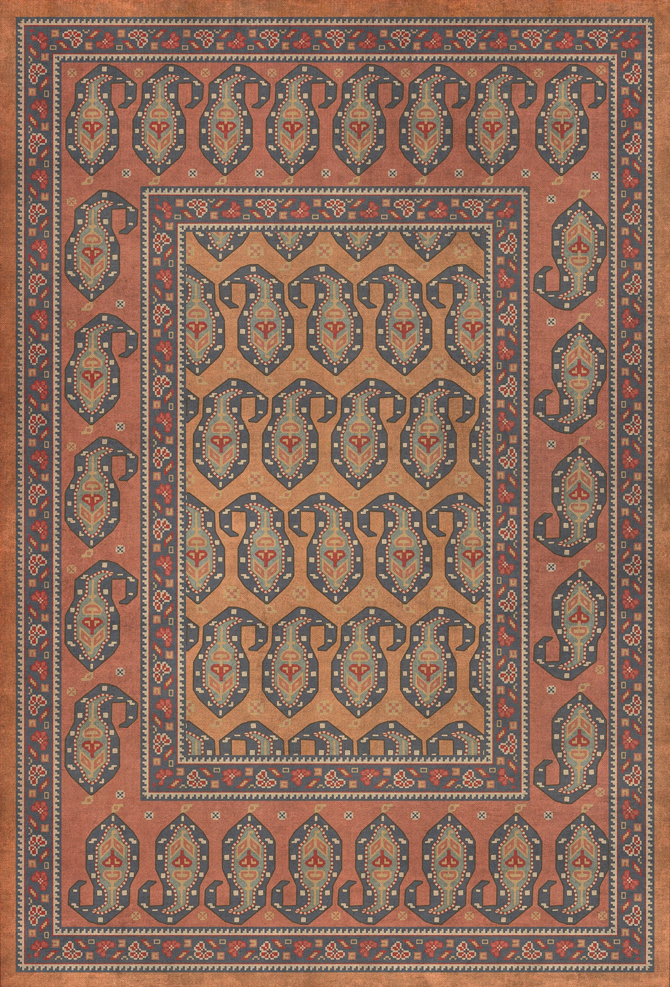 Persian Bazaar - Kintala - Svata 38x56 Vintage Vinyl Floorcloth