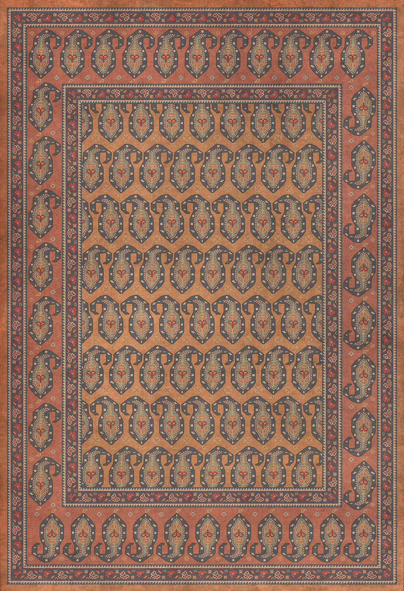Persian Bazaar - Kintala - Svata 52x76 Vintage Vinyl Floorcloth