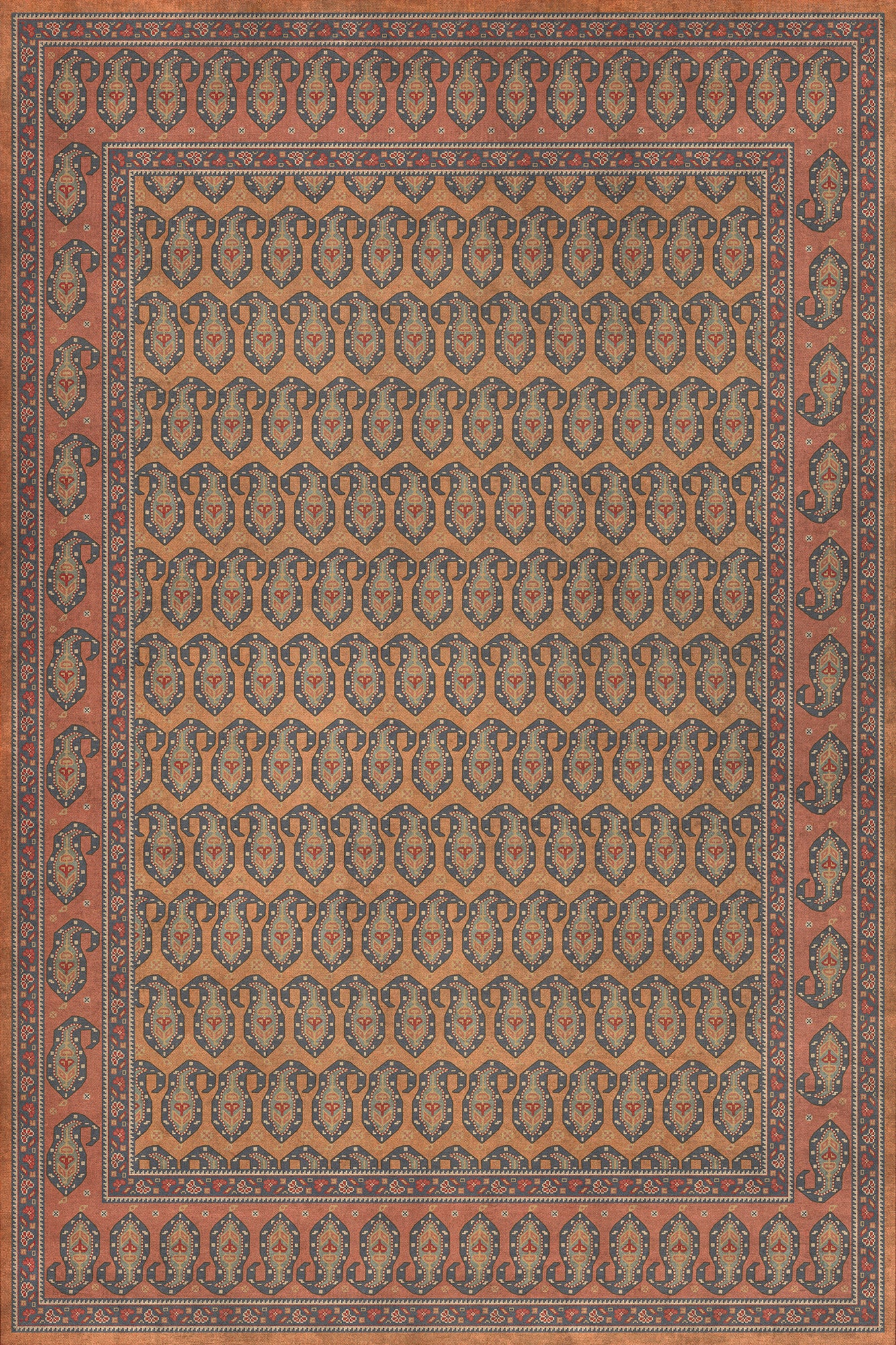 Persian Bazaar - Kintala - Svata 72x108 Vintage Vinyl Floorcloth