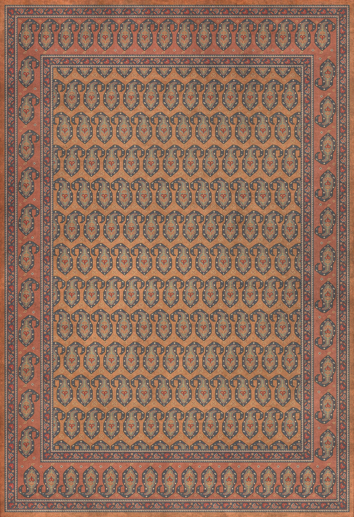 Persian Bazaar - Kintala - Svata 96x140 Vintage Vinyl Floorcloth