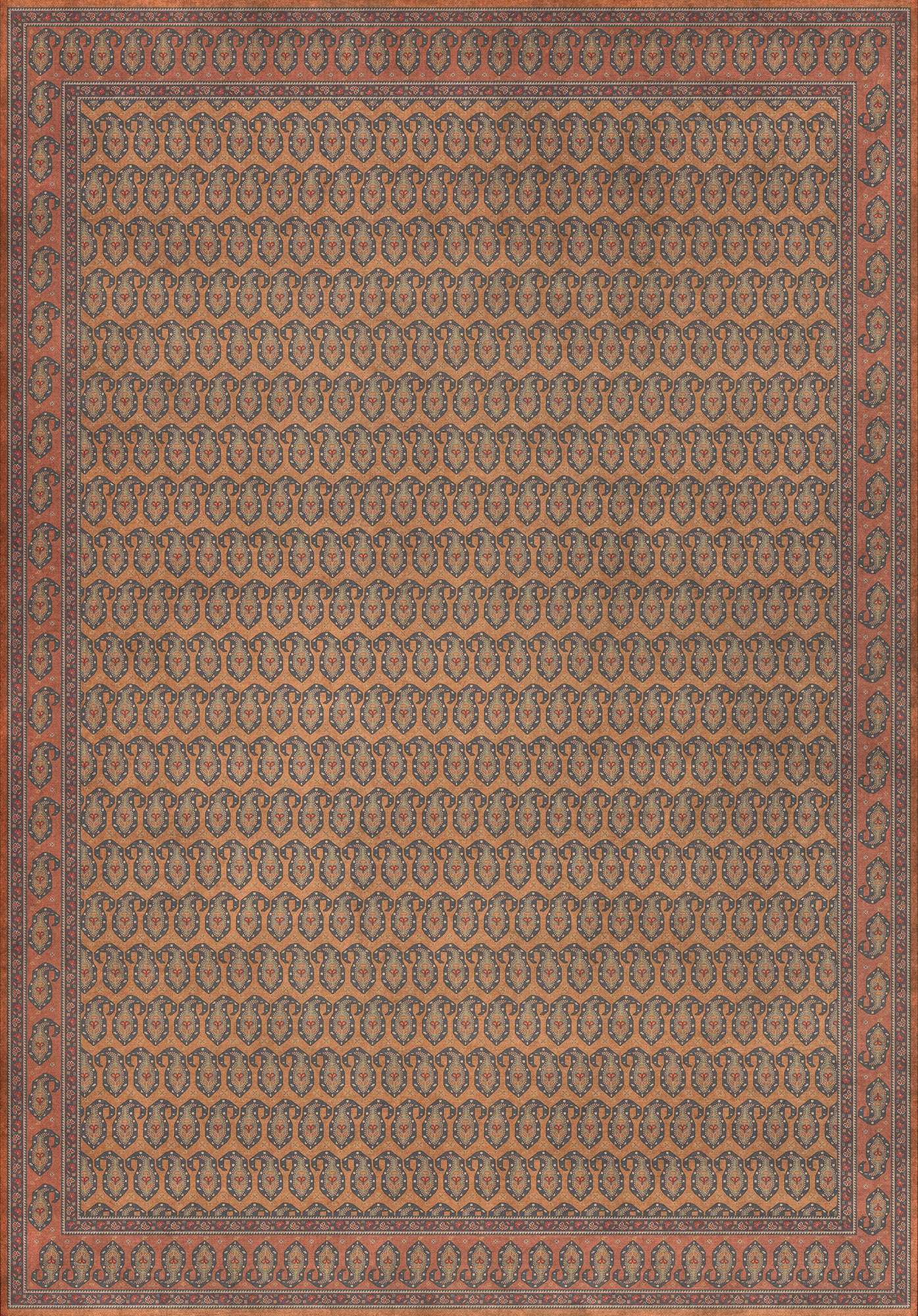 Persian Bazaar - Kintala - Svata 120x175 Vintage Vinyl Floorcloth