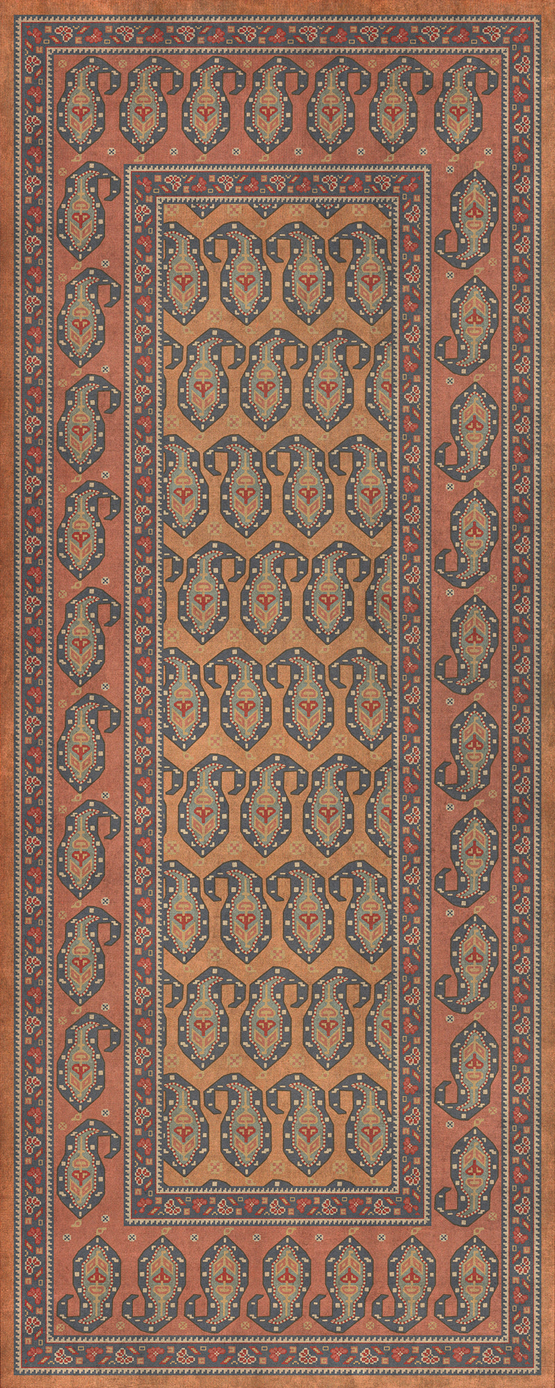 Persian Bazaar - Kintala - Svata 36x90 Vintage Vinyl Floorcloth