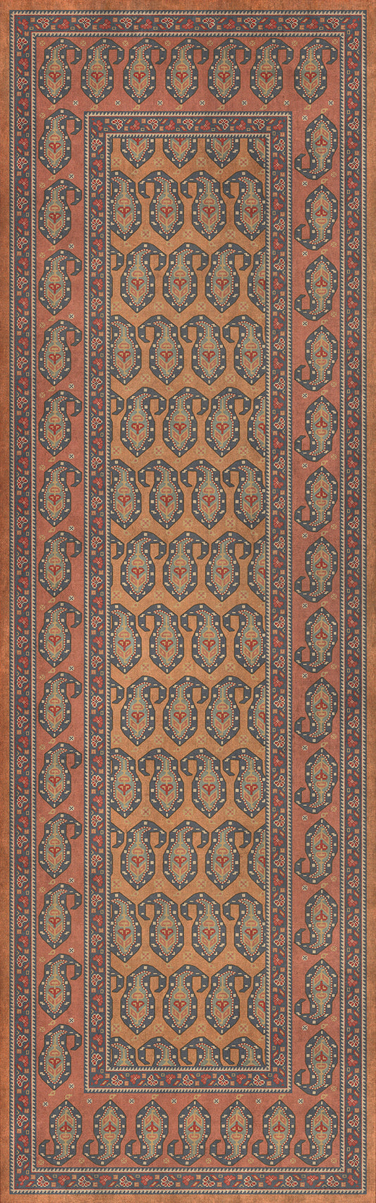 Persian Bazaar - Kintala - Svata 36x115 Vintage Vinyl Floorcloth