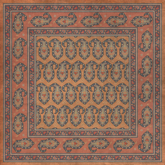 Persian Bazaar - Kintala - Svata 48x48 Vintage Vinyl Floorcloth