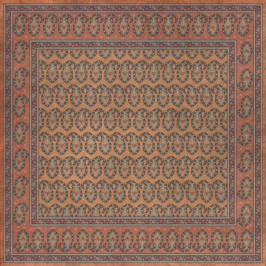 Persian Bazaar - Kintala - Svata 72x72 Vintage Vinyl Floorcloth