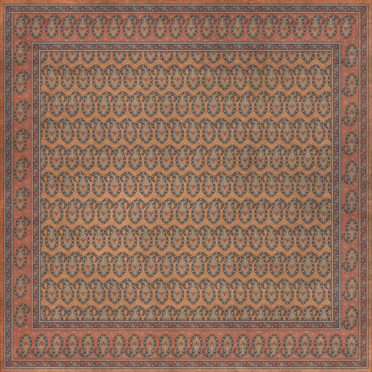 Persian Bazaar - Kintala - Svata 96x96 Vintage Vinyl Floorcloth