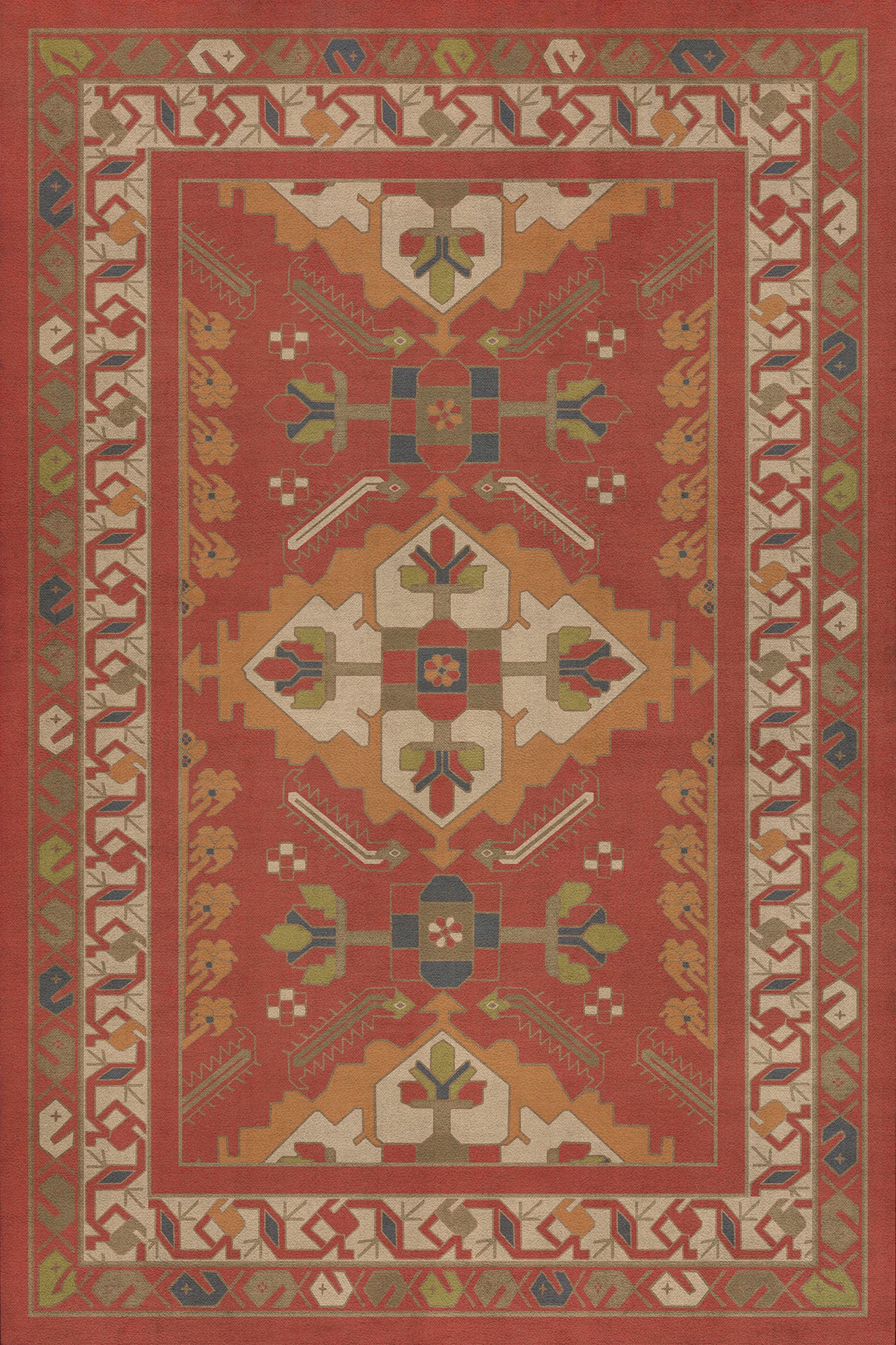 Persian Bazaar - Hamadan - Arkadas 20x30 Vintage Vinyl Floorcloth