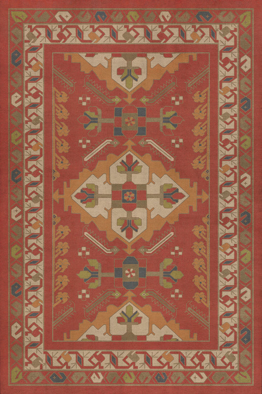 Persian Bazaar - Hamadan - Arkadas 20x30 Vintage Vinyl Floorcloth