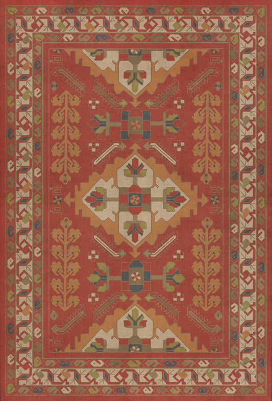 Persian Bazaar - Hamadan - Arkadas 38x56 Vintage Vinyl Floorcloth